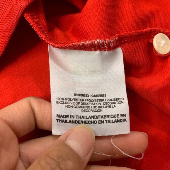 Nike Polo Shirt Mens XL Extra Large Red Golf Dri Fit Striped Moisture Wicking - Picture 5 of 9